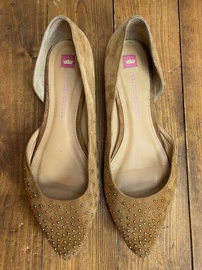 Elaine turner size 7.5 tan suede pointed toes ballet flats